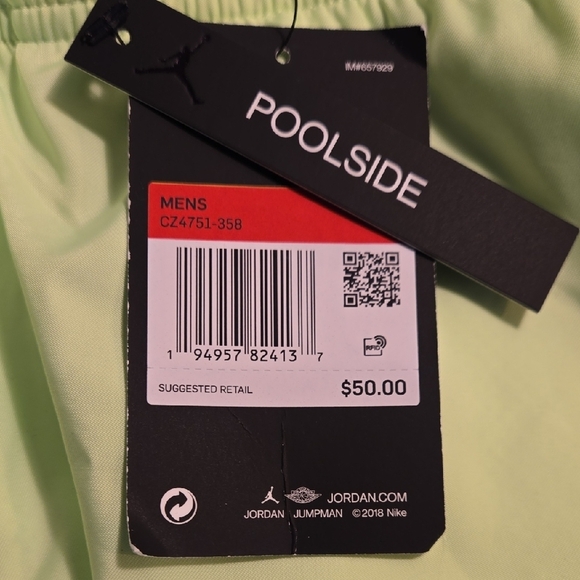 NWT Nike Jordan Neon Green Swim Trunks - Picture 7 of 7